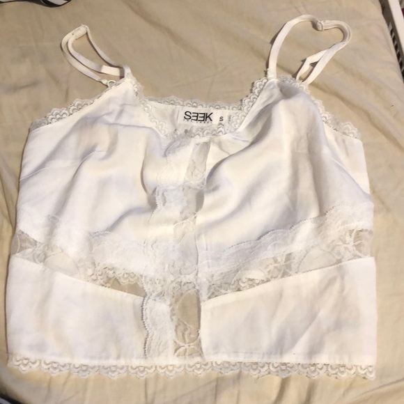 LF Tops - LF Seek the Label White Lace Top